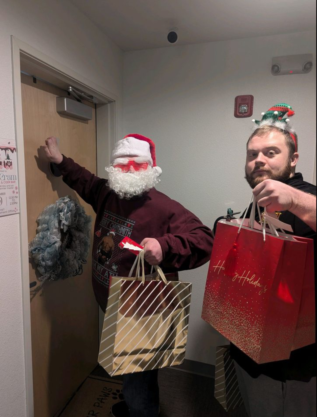 Managers Curtis and Isaac deliver treats for the event.
